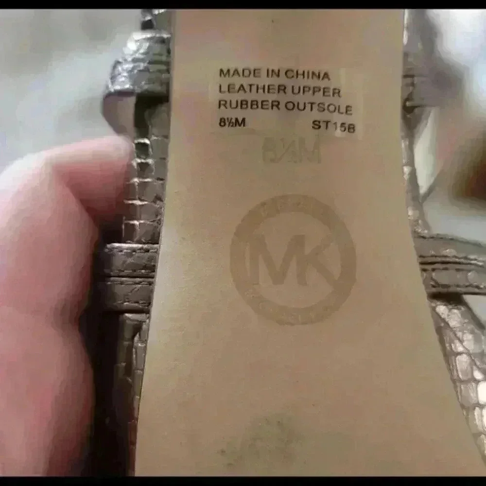 Michael Michael Kors Criss-Cross Strappy Platform Sandal in Silver Size 8.5